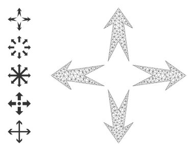 Çokgen Ağ Okları Simgesini Basit İşaretlerle Genişlet