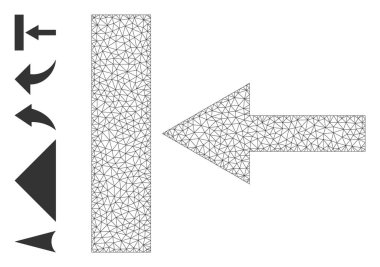 Web Ağı Basit Sembollerle Sol Simgeyi Taşı