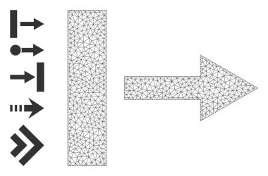 Çokgen Ağ Basit Sembollerle Sağ Simgeyi Çek