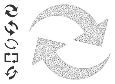 Çokgen Ağ Tazeleme Okları Simgesi Basit Sembollerle