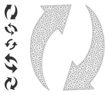 Basit Piktogramlar ile Çokgen Ağ Tazeleme Simgesi