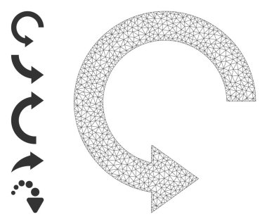 Basit Piktogramlar ile Web Ağı Döndürme Sağ Simgesi