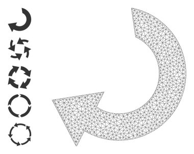 Basit Piktogramlar ile Çokgen Ağ Döndürme Simgesi