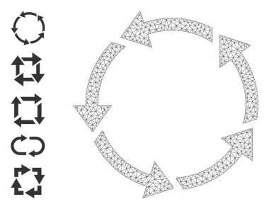 Basit Sembollü Web Ağ Döndürme Simgesi