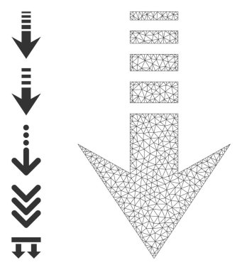 Web Ağı Basit Sembollerle Aşağıya Simge Gönder