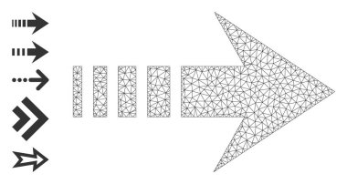 Çokgen Ağ Basit Sembollerle Sağ Simge Gönder