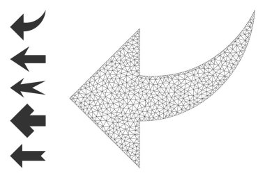 Basit İşaretlerle Çokgen Ağ Geri Al Simgesi