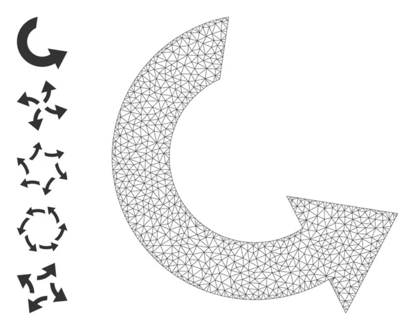 Web Network Roteren Ccw pictogram met eenvoudige symbolen — Stockvector