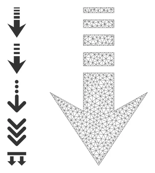 Web Net Stuur omlaag pictogram met eenvoudige symbolen — Stockvector