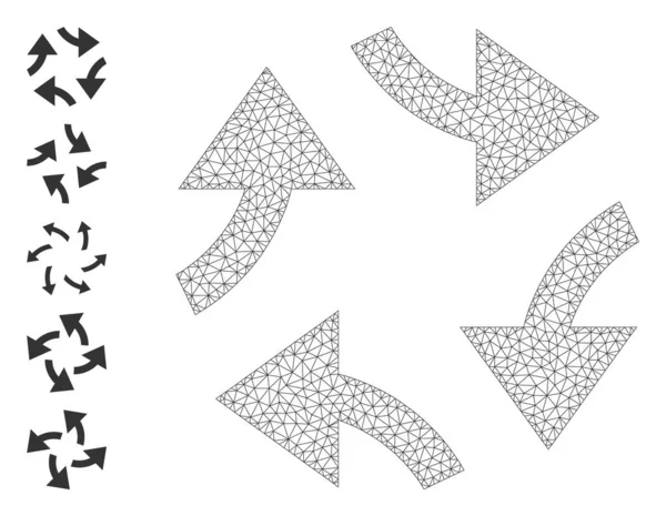 Web Net Swirl Flechas icono con glifos simples — Vector de stock