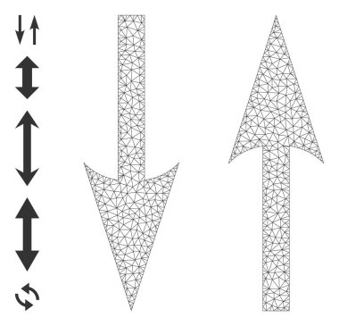 Basit Sembollü Çokgen Ağ Takas Okları Simgesi