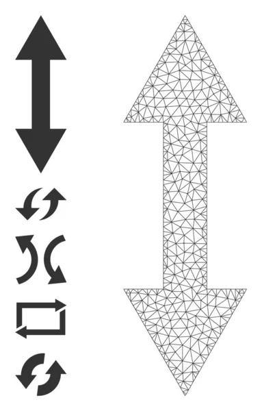 Web Mesh Vertical Flip Icon com símbolos simples —  Vetores de Stock