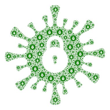 Enfeksiyon Kapatma Özyineleme Simgeleri Mozaiği