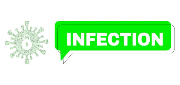 Verschiedene Infektion Grüner Textrahmen und Gitterkadaver Infektion Lockdown — Stockvektor