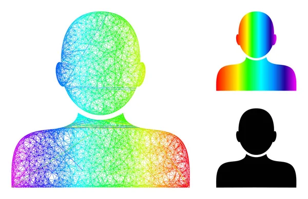 Ikonen för spektrala nätverk Gradient Man Person — Stock vektor