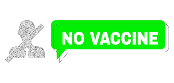 Desplazado No Vacuna Verde Marco de texto y malla 2D No Caballero — Archivo Imágenes Vectoriales