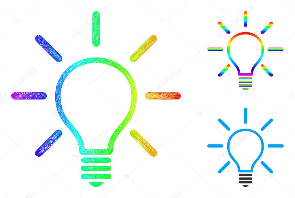 Rainbow Linear Gradient Light Bulb Icon
