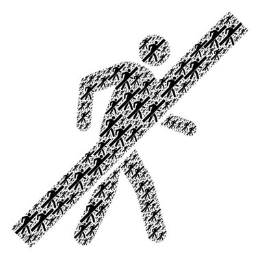 Yürüyen Adam Özyineleme Simgelerinin Mozaiği Yok