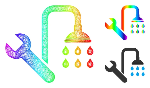 Icône de plomberie à gradient haché spectral — Image vectorielle