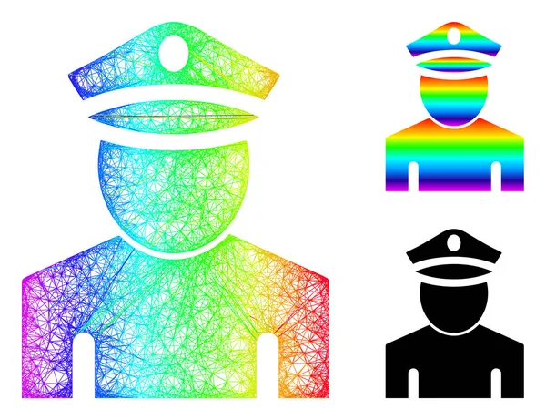 Spectrum Hatched gradiente poliziotto icona — Vettoriale Stock