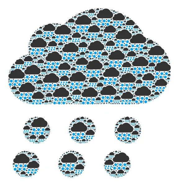 Rain Cloud Recursion Mosaic of Itself Items — Stock Vector