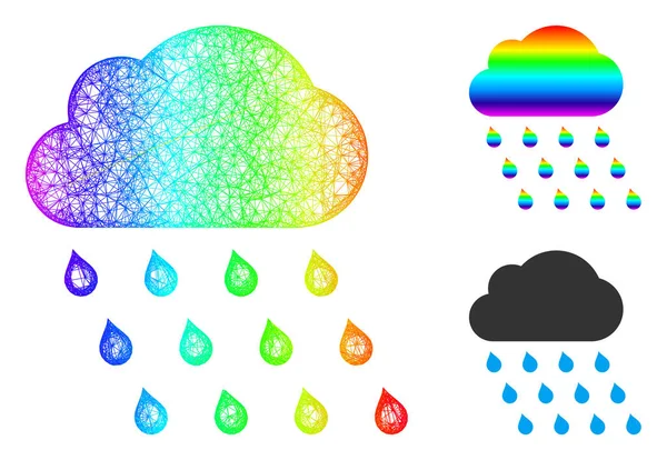 Spectrum Net Gradient Rain Cloud Icon — Stock Vector