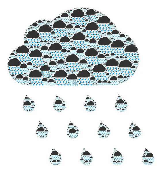 Regenwolken rekursives Mosaik von sich selbst — Stockvektor