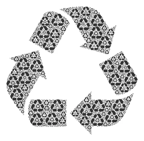 Recycle Rekursion Mosaik von sich selbst Ikonen — Stockvektor