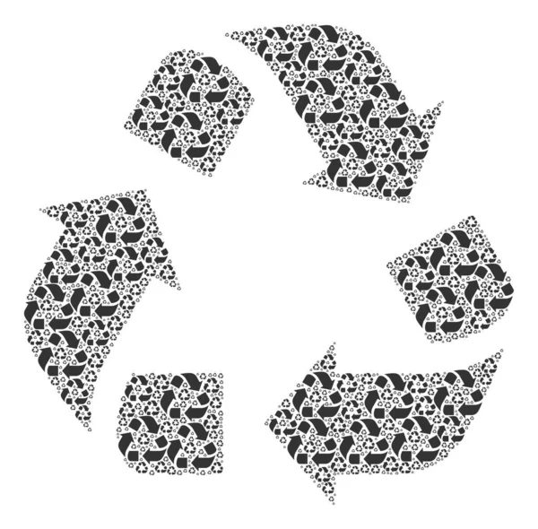 Recycle Rekursion Mosaik von sich selbst Ikonen — Stockvektor