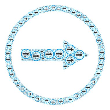 Itself Simgelerinin Sağ Yuvarlak Ok Özyinelemeli Kompozisyonu