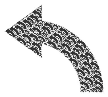 Özyineleme Simgelerinin Sol Mozaiğini Döndür