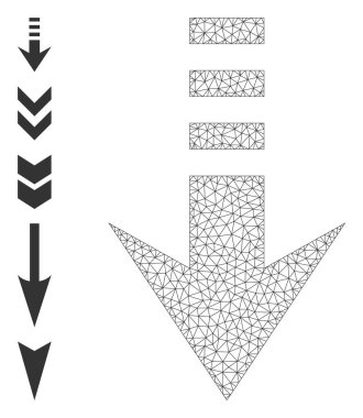 Web Ağı Basit Şekillerle Aşağıya Simge Gönder