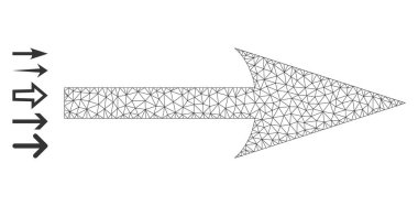 Basit Sembollü Çokgen Ağ Keskinleştirici Ok Sağ Simgesi