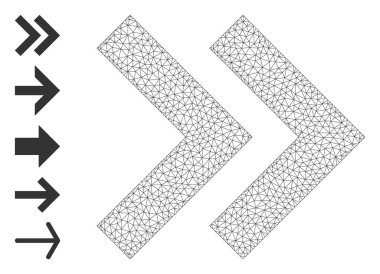 Basit Sembollerle Web Ağı Sağa Kaydırma Simgesi