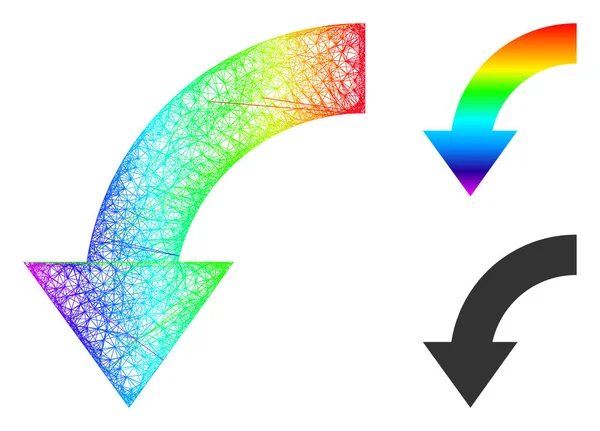 Rainbow Net Gradient Rotera ner ikonen — Stock vektor