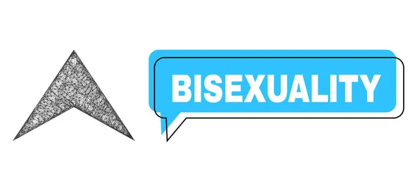 Shifted Bisexuality Chat Balloon and Hatched Arrowhead Up Icon — Stock Vector