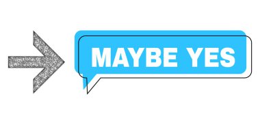 Yanlış Yerleştirilmiş Belki Evet Sohbet Bulutu ve Ağ Oku Sağ Simgesi