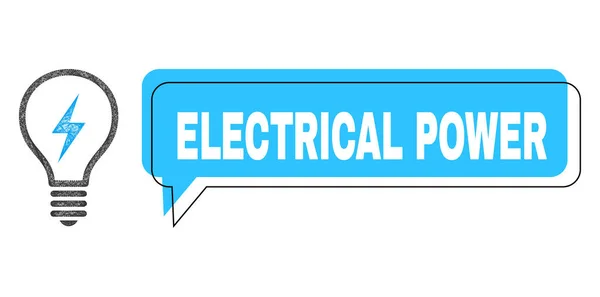 Icona elettrica spostata della bolla e della lampadina elettrica netta della chat di corrente elettrica — Vettoriale Stock