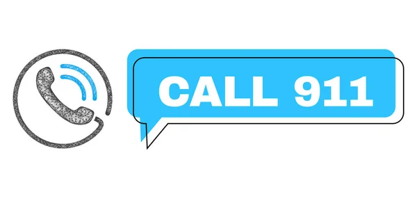 Changement de cadre d'appel 911 Chat et icône d'appel téléphonique réseau — Image vectorielle