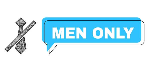 Eltolódott férfiak csak beszélni keret és kikelt Frorbidden Man nyakkendő ikon — Stock Vector