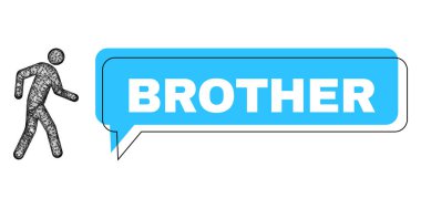 Kaydırılmış Kardeş Konuşma Kabarcığı ve Ağ Yayası Simgesi