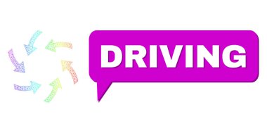 Spektral Ağ Gradyan Girdap Okları Simge ve Gölge ile Sürücü Sohbet Kabarcığı