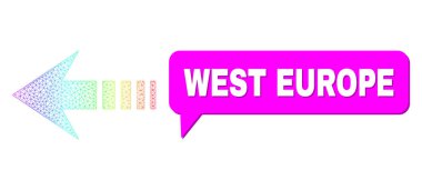 Spektrum Ağ Gradyanı Sol Simge ve Batı Avrupa Mesaj Balonunu Gölgeyle Gönder