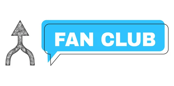 Χαμένη Fan Club Συνομιλία Πλαίσιο και Hatched Συνδυάστε Arrow Up Icon — Διανυσματικό Αρχείο