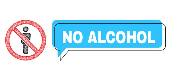Shifted No Alcohol Chat Frame and Net Forbidden Man Figure Icon — Stockový vektor