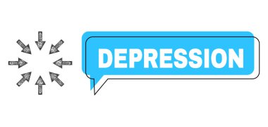 Değiştirilmiş Depresyon Konuşma Bulutu ve Ağ Ağları Sıkıştırma Okları Simgesi