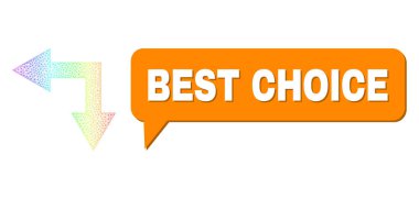 Gökkuşağı Ağı Gradyan Kesme Oku Sol Aşağı Simge ve Gölge ile En İyi Seçili Sohbet Bulutu