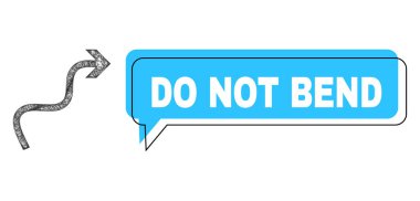 Shifted Do Not Bend Speech Bubble and Linear Curve Arrow Icon clipart