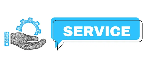 Icona del messaggio di servizio spostato e del servizio netto — Vettoriale Stock