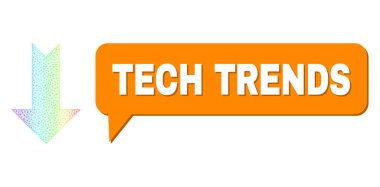 Spektral Ağ Gradyan Oku Simge ve Teknoloji Eğilimleri Gölge ile Sohbet Bulutu